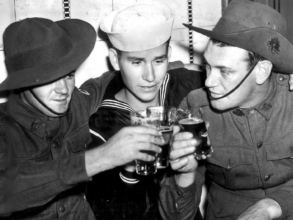 AIF Solider Drinking Beer
