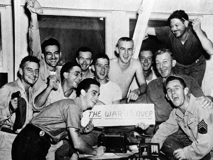 US Soldiers Celebrating The End Of The War 2Nd Sept 1945