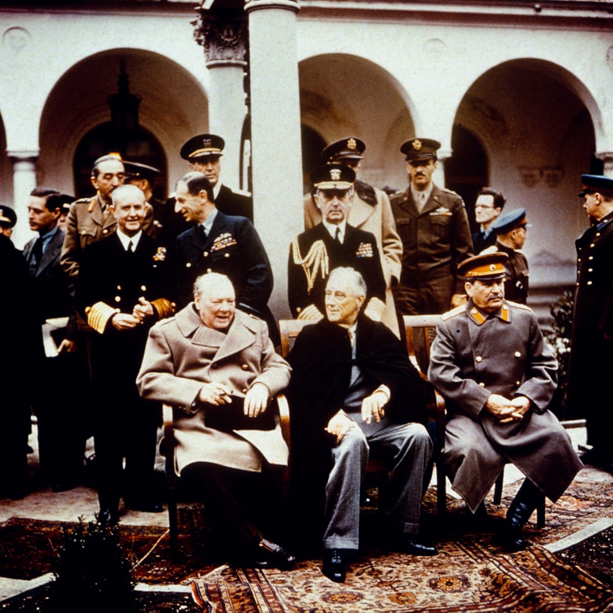 Churchill Roosevelt And Stalin At The Yalta Confrence 1945
