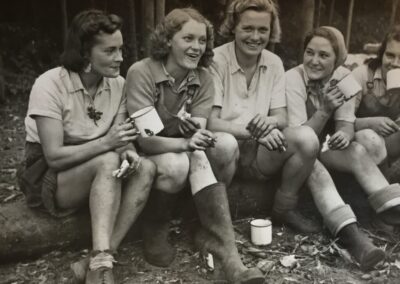 Lumber Jills Sitting for Tea